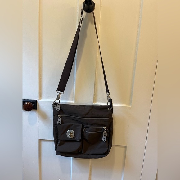 Baggallini Sydney Brown/Gray Multi-Pocket Crossbody Shoulder Bag - Picture 1 of 6